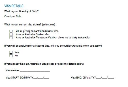 Monash 的接受需要完整的 offer 全部回传给学校，里面需要填写的内容如下：