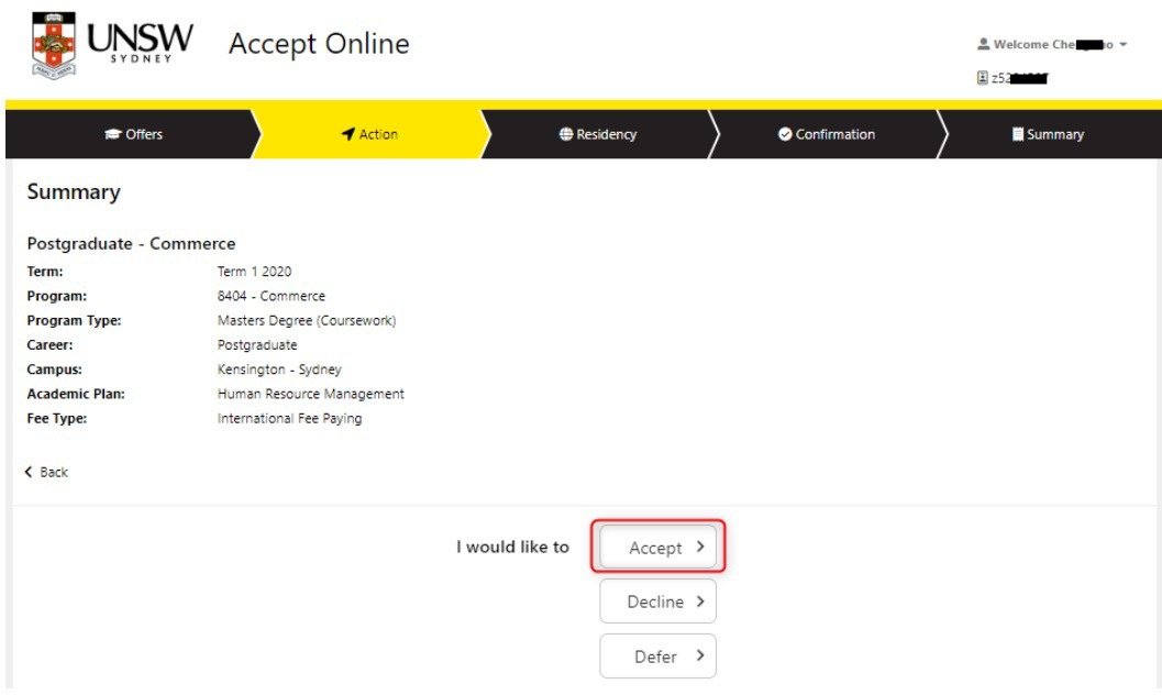 1. 选择Accept继续